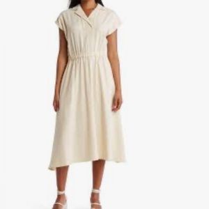 Melloday notched collar ivory dress size large